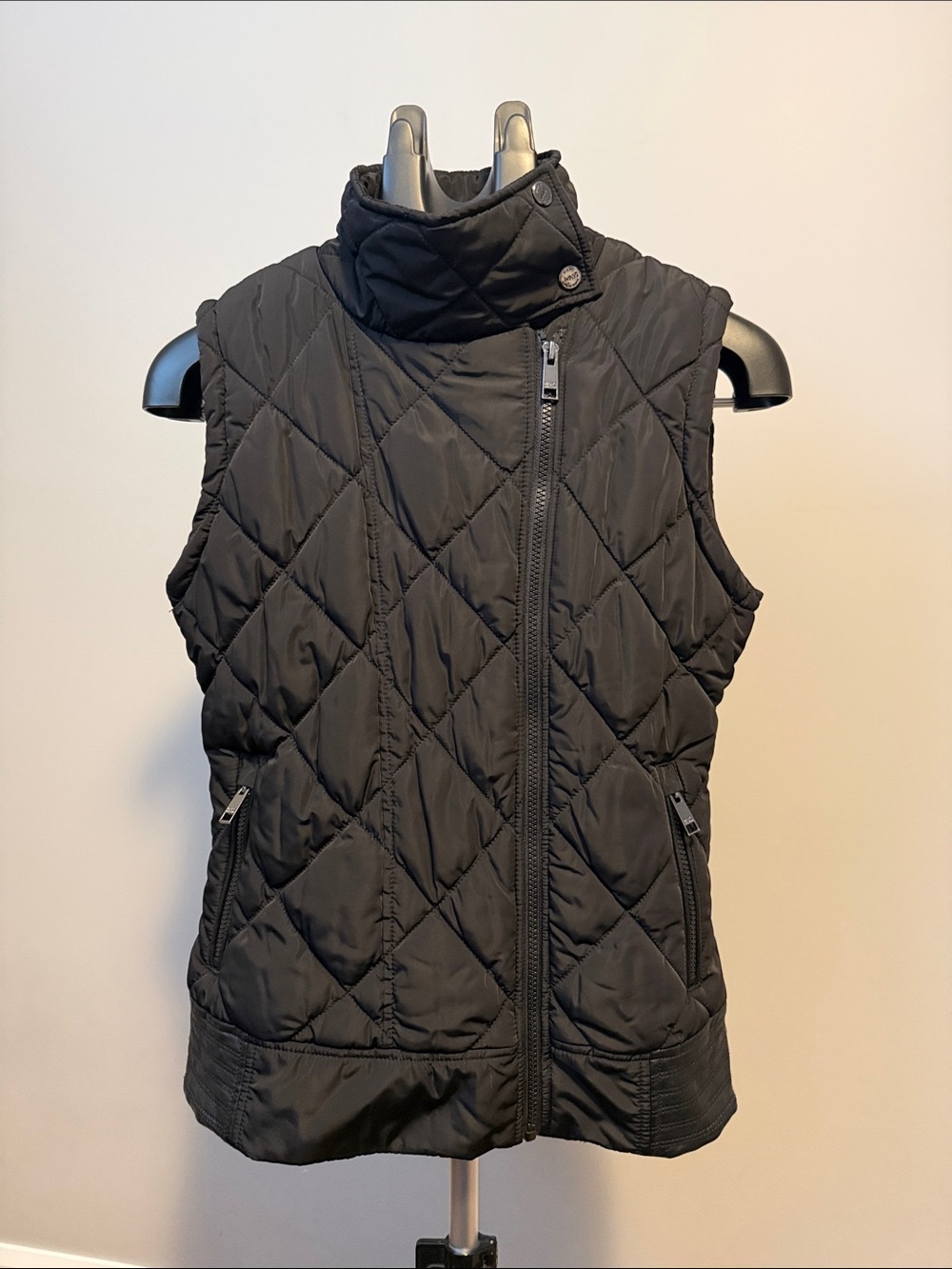 Marc New York Black Quilted High-Neck Zip Vest